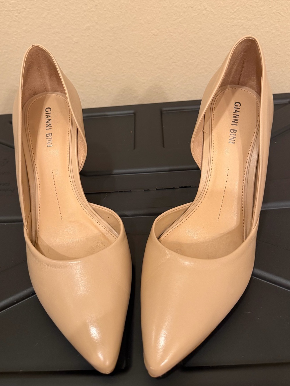Gianni Bini Beige Pointed-Toe D'Orsay Pumps